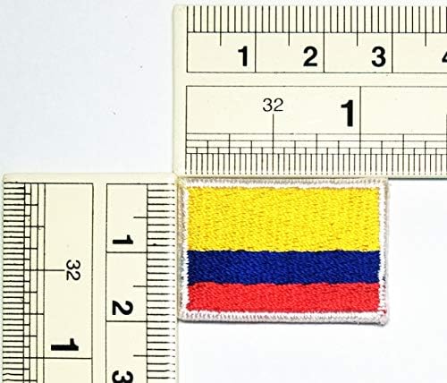 UMAMA PATCH SET od 3 mini zastave '' 0,6x1.1 '' Kolumbijska zastava vezeno željezo na Applique Patch National Columbia Flats flathers