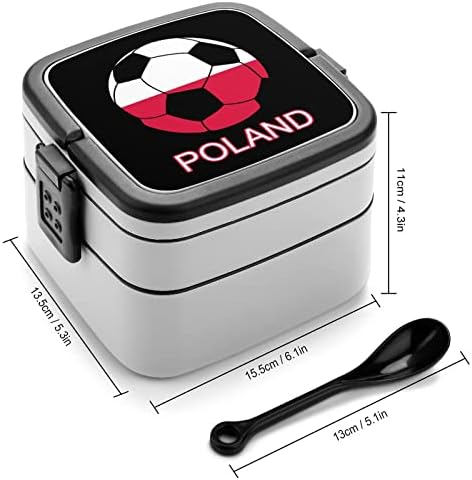 Poljski nogomet smiješno sve u jednom kontejneru za ručak Bento Box sa žlicom za putovanja
