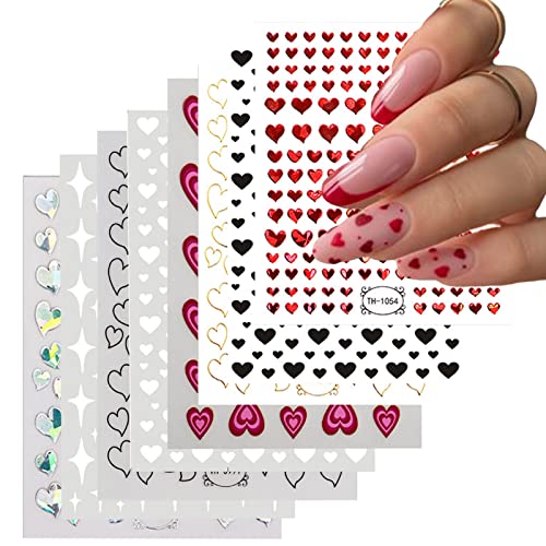 8 listova srca naljepnice za nokte naljepnice 3d laser ljubav naljepnica za nokte šarene art art isporučuju samoljepljivi dizajn pribor