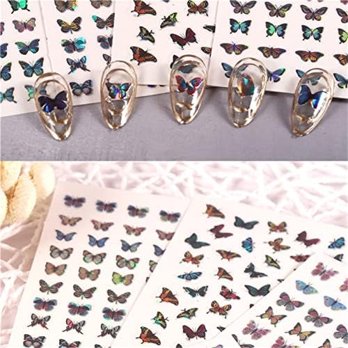 Naljepnice za nokte leptira 3d samo -ljepljive naljepnice za nokte šareni leptiri proljetni cvjetovi dizajni za nokte za akrilne nokte
