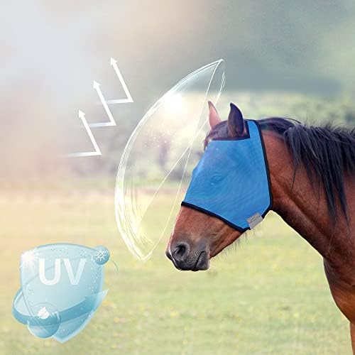 Maska za konje s mini ušima, mrežasti dizajn, udoban materijal za učinkovitu zaštitu konja