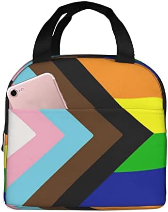SWPWAB napredak Ponos Uključiva Poc Rainbow za višekratnu upotrebu prijenosne folije zadebljana izolirana bento vreća i za muškarce