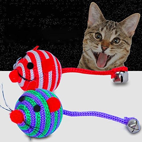 Pulabo Korisno i praktičari, konopca za najlone, okrugla kuglica Miš dugačak rep Bel Mačka ujeda igračka igračka nasumična boja kreativna