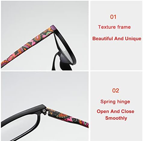 + 4 pakiranja naočala za čitanje koje blokiraju plavo svjetlo, Naočale za čitanje za žene i muškarce, lagane naočale protiv UV/odsjaja