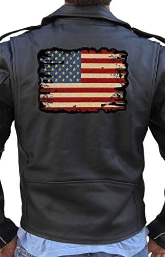 Koža Vrhovna domoljubna uznemirena američka zastava Izvezena biciklista-crvena