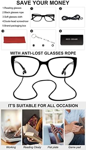 Occi chiari velike naočale za modno čitanje 3.0 Dizajner čitača plavog zaslona