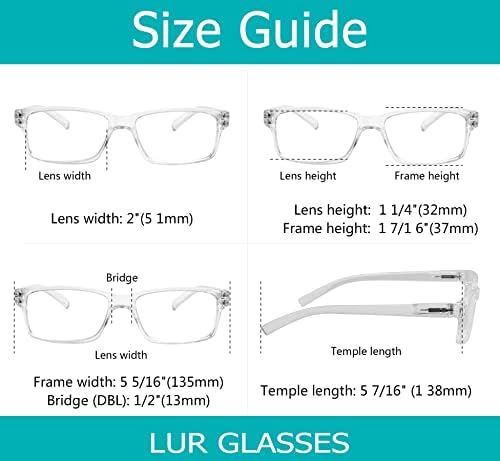 Lur 6 pakira čiste naočale za čitanje + 3 pakiranja metalnih naočala za čitanje metala na pola kadra