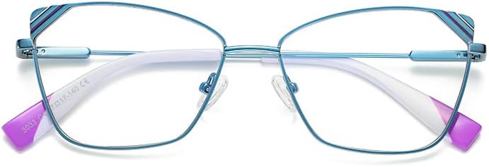 Resvio naočale za čitanje mačjeg očiju za muške i ženske metalne okvire proljetni šarke čitače plave
