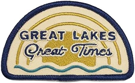 Michigan Velika jezera Velika vremena vez za vez zakrpa Iron uključeno ili šivanje na vezenje 3,5 x 2,25 inča