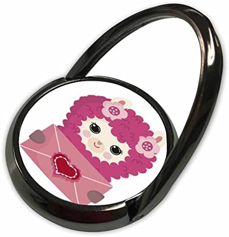 3Drose Slatka ljubičasta lama koja drži Valentinovu ilustraciju - Telefonski prstenovi