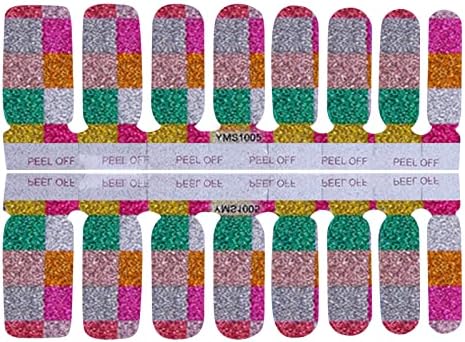 Potpune samooštrene naljepnice u boji Sjaj gradijent naljepnica Poljski setovi djevojke za ženske trake omote naljepnice za nokte naljepnica